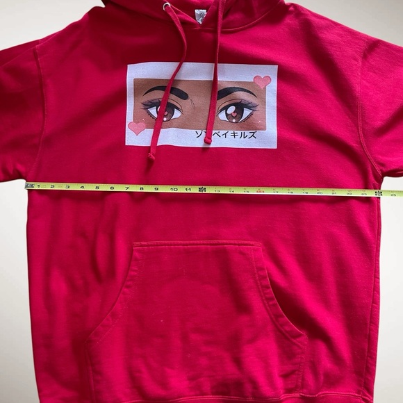 Independent Trading Company Pullover Drawstring Hoodie Eyes Graphic Long Sleeves - Picture 3 of 7